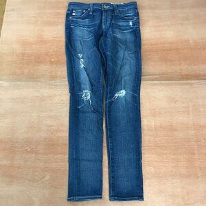 AG Adriano Goldschmied The Legging Super Skinny Ankle Distressed Jeans size 24R